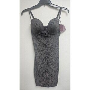 +Body Haart+Lieu Smooth Operator Dress Women Large 36C Black Lace Shapewear Slip
